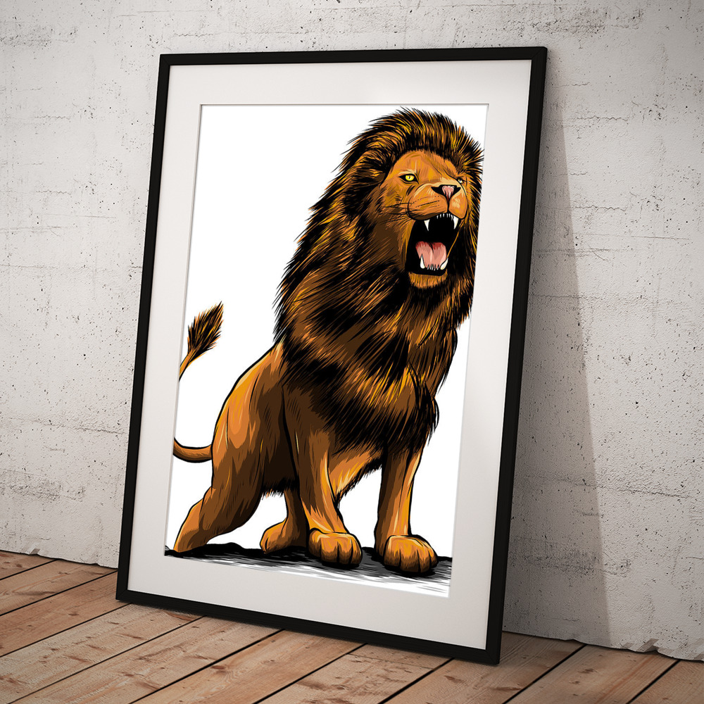 vector Illustration of angry leaping lion in white background Stock Vector  Image & Art - Alamy